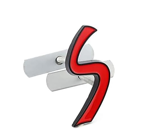 Red & Black S Grill Badge S Design Compatible