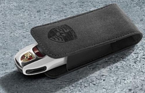 Black Alcantara Leather Car Key Case With Switching